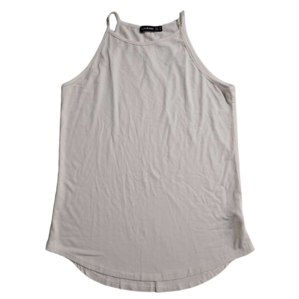 LouKeith Womens Tank Top M Beige‎ Spaghetti Strap Basic Casual Top